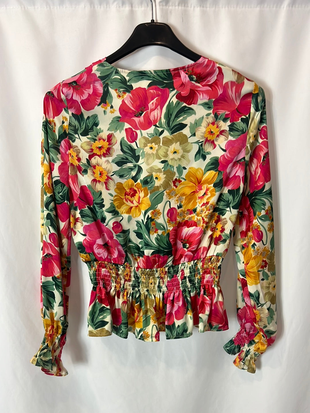 ZARA. Tops rosa flores T.s