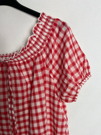 BROWNIE. Red plaid top S.xs/s