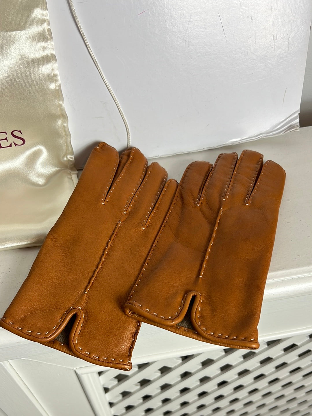 ULISSES. Guantes piel camel. T 7