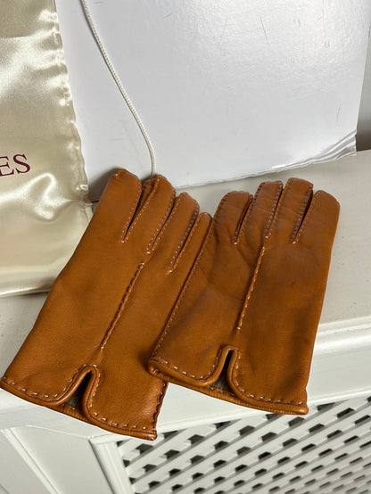 ULISSES. Guantes piel camel. T 7