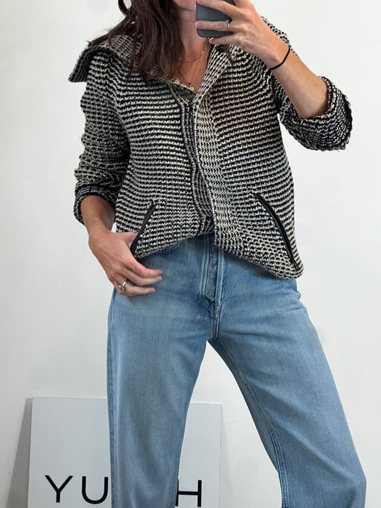 ZADIG & VOLTAIRE. Chaqueta punto mezcla cuello alto