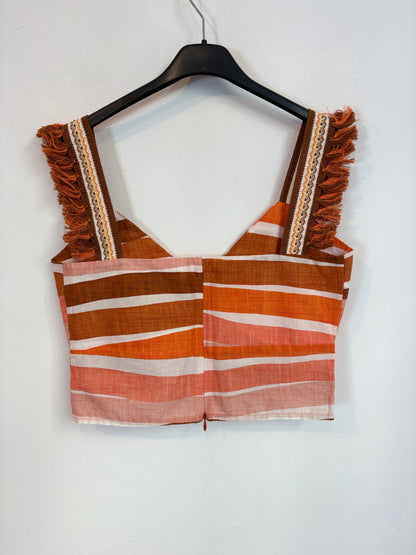 VANDERWILDE. Conjunto top y falda flecos