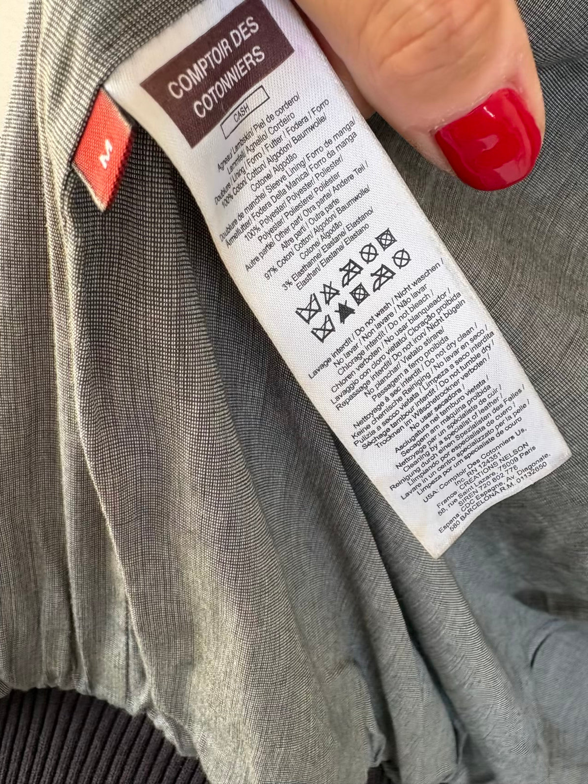 COMPTOIR DES COTONNIERS. Chaqueta piel marrón oscuro