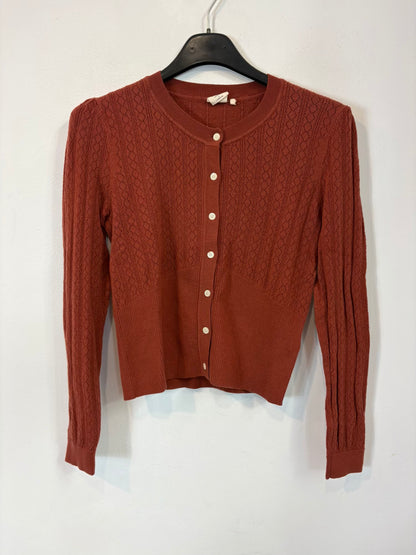 MARIE SIXTINE. Jersey calado lana en teja