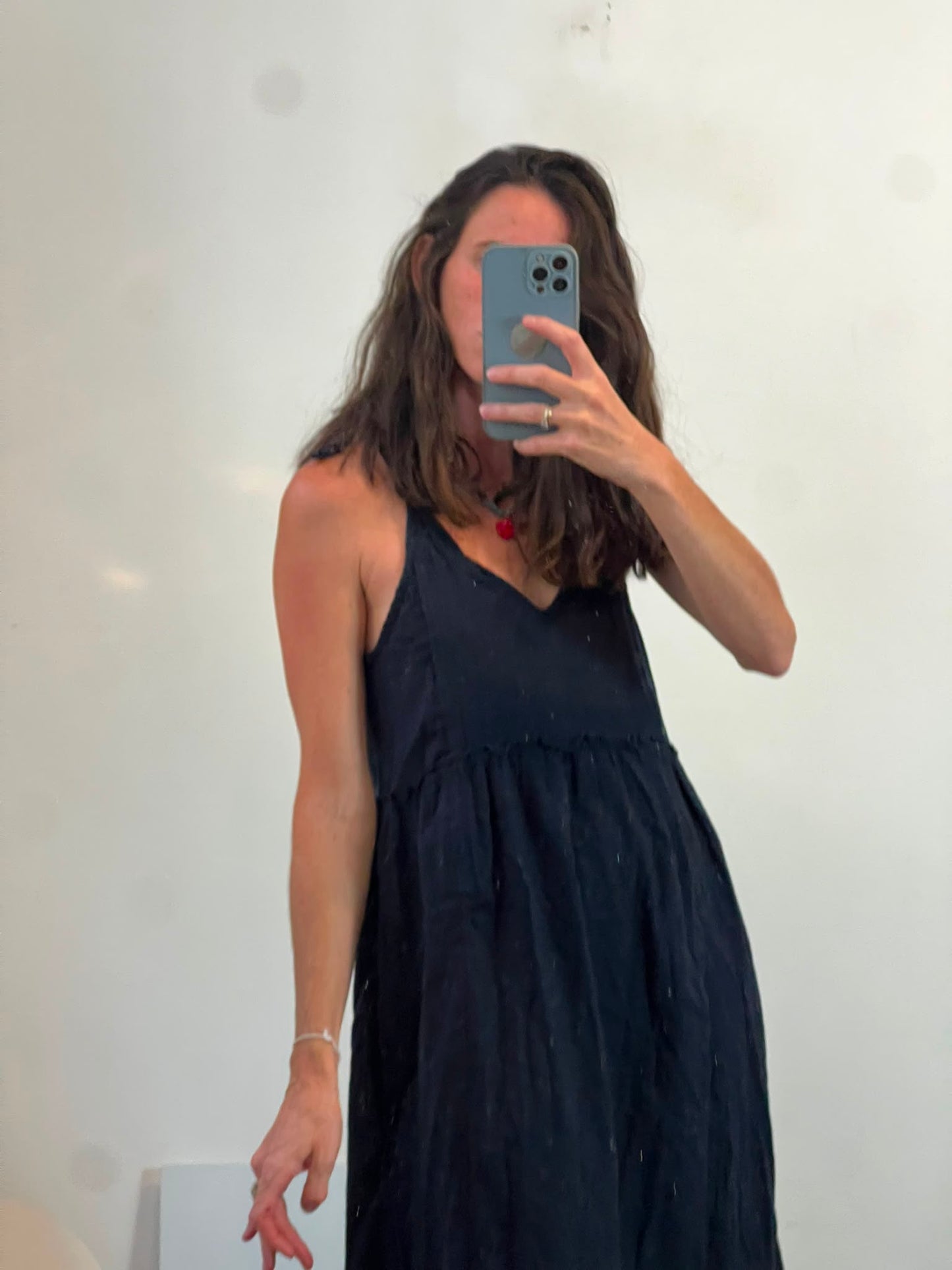 TAJINEBANANE. Vestido azul algodón