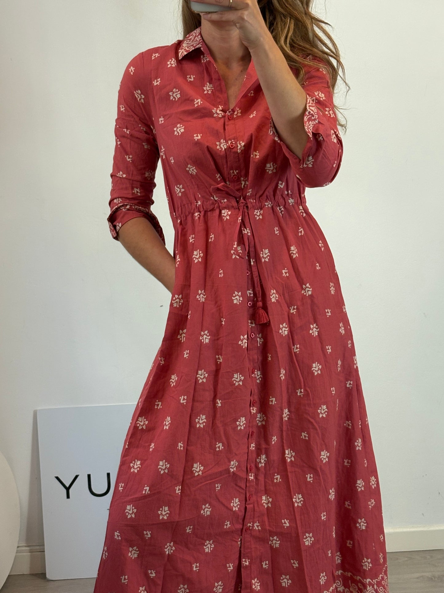 MAISON HOTEL. Vestido largo camisero estampado