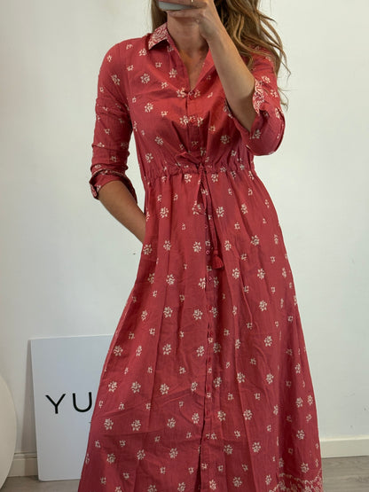 MAISON HOTEL. Vestido largo camisero estampado