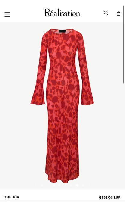 RÉALISATION. Vestido largo seda modelo THE GIA. T S