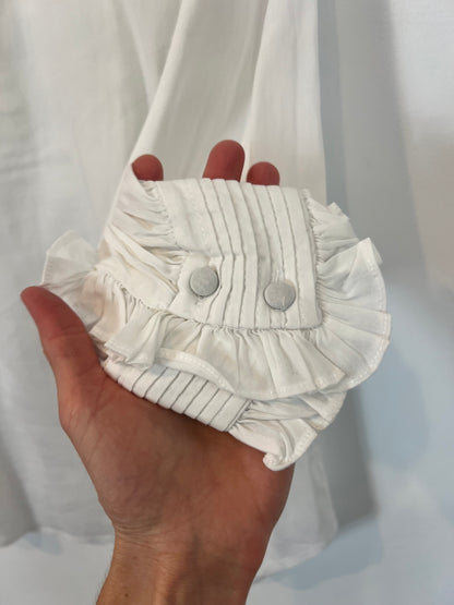 ZARA STUDIO. Blusa blanca detalles encaje T.m