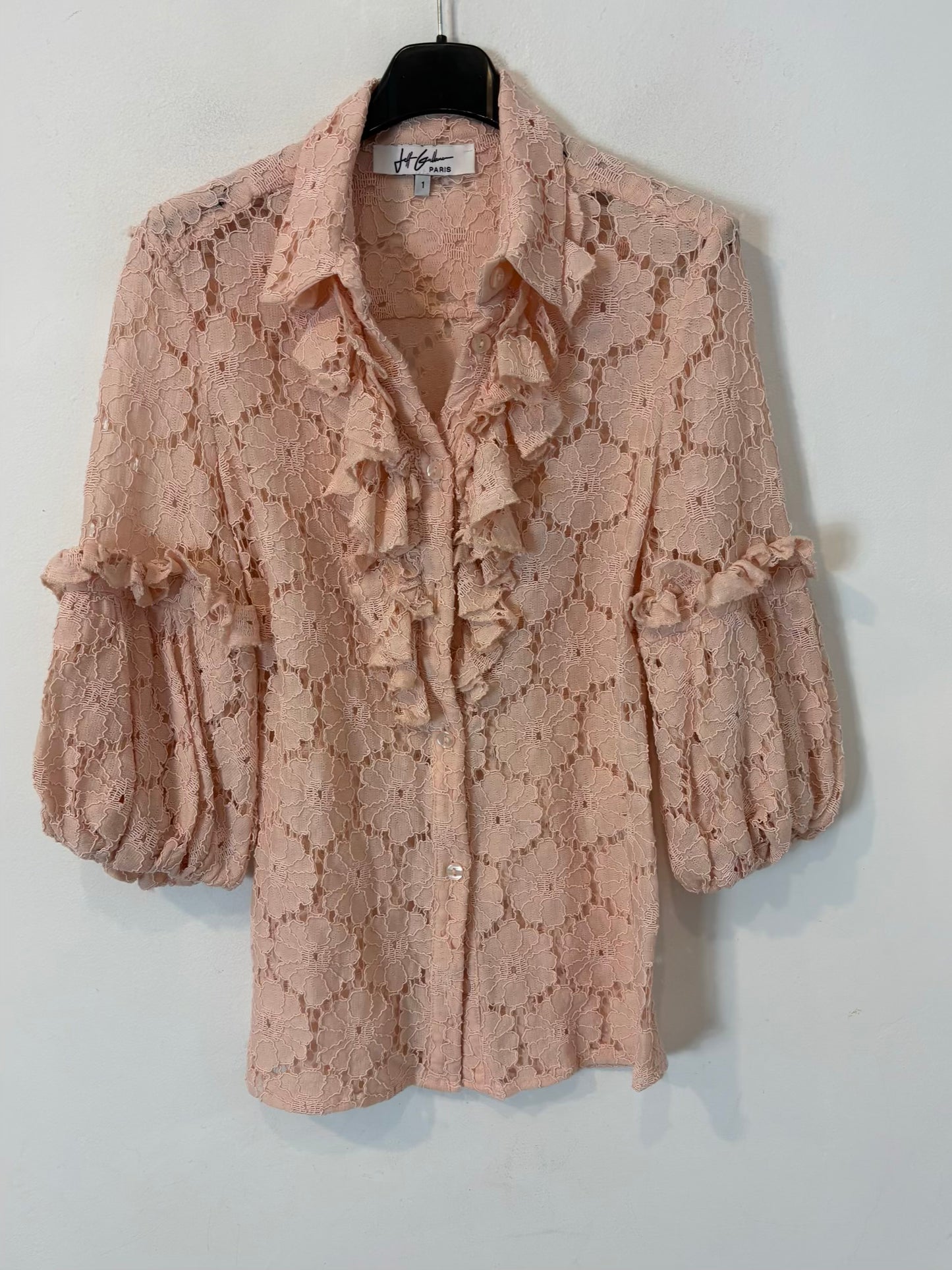 JEFF GALLANO PARIS. Blusa rosa textura