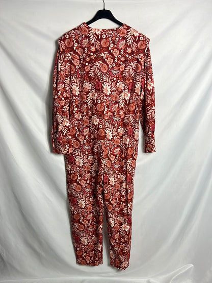 SOPHIE&amp;LUCIE. Floral denim jumpsuit. Size 38