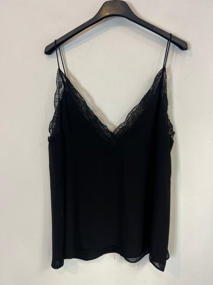 ZARA. Top negro lencero. T L