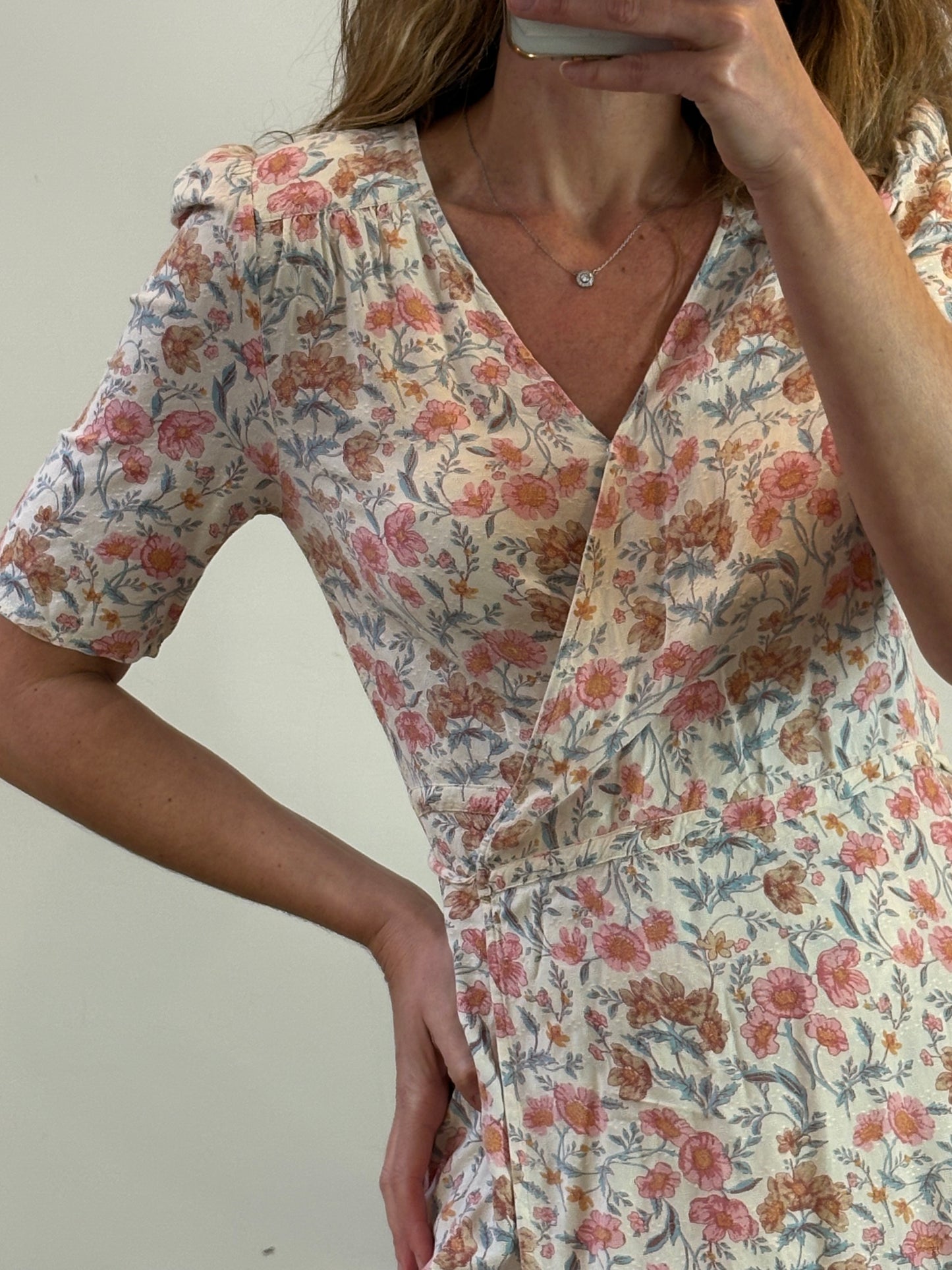 PETITE MENDIGOTE. Vestido largo cruzado flores