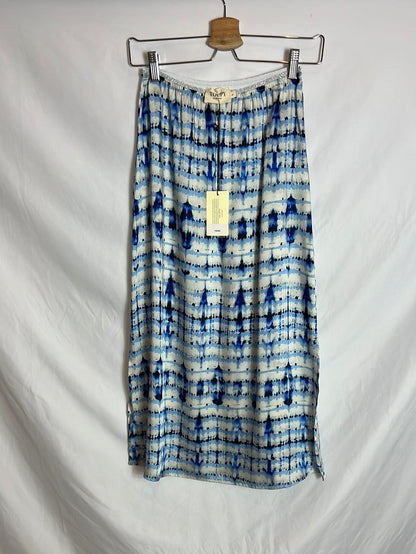 TOUPY. Falda midi fluida tie  dye. T S