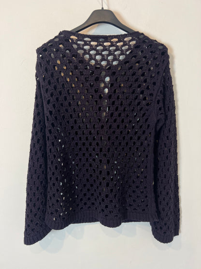 RENATTA&amp;GO. Eggplant crochet jacket. T.S.