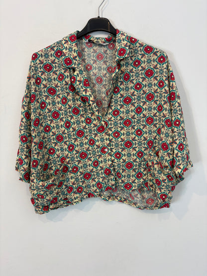 ZARA. Conjunto fluido estampado. T S