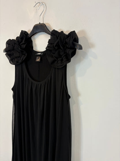H&amp;M. Black floral shoulder dress Tm