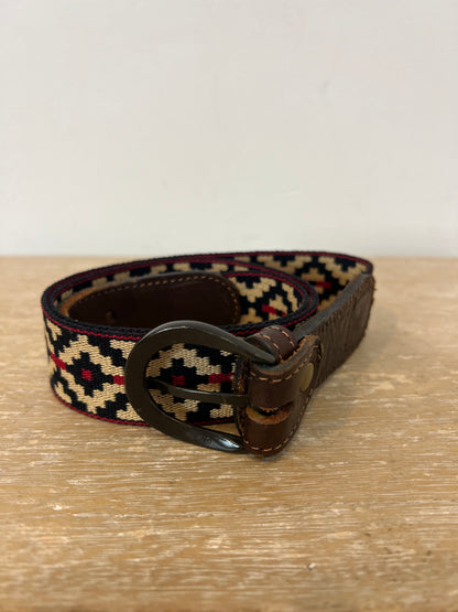 OTHER. Geometric print and leather belt TS/M