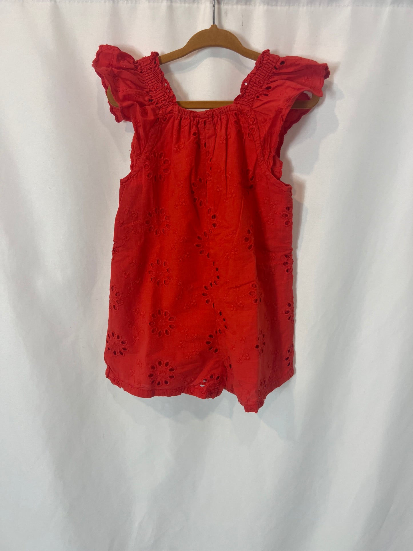 ZARA. Red die-cut jumpsuit. Size 18-24 months