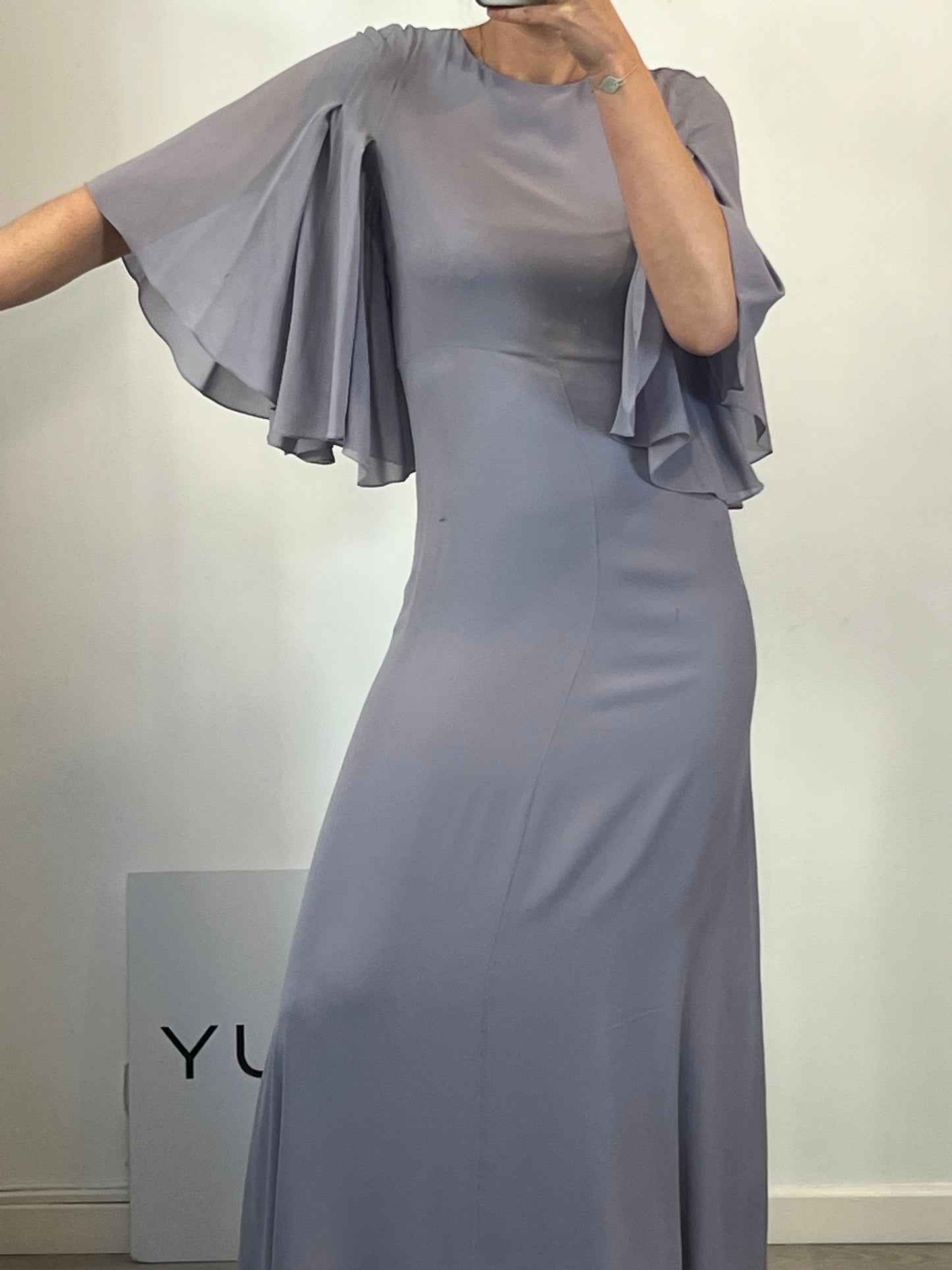 SAINT LAURENT. Mauve silk dress. T.S.