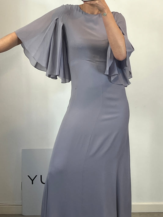 SAINT LAURENT. Vestido malva seda. T S