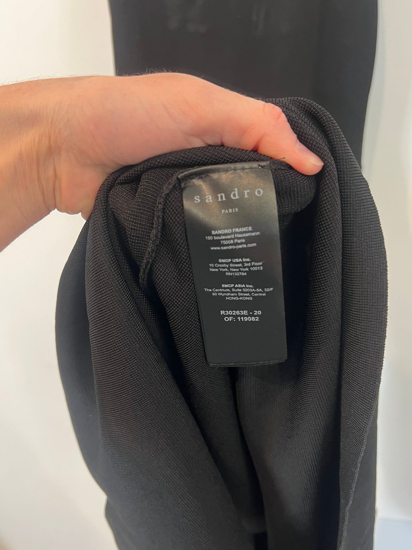 SANDRO. Vestido punto botones T.36