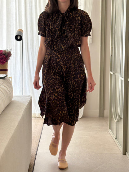 MASSCOB.  Vestido midi animal print T.s