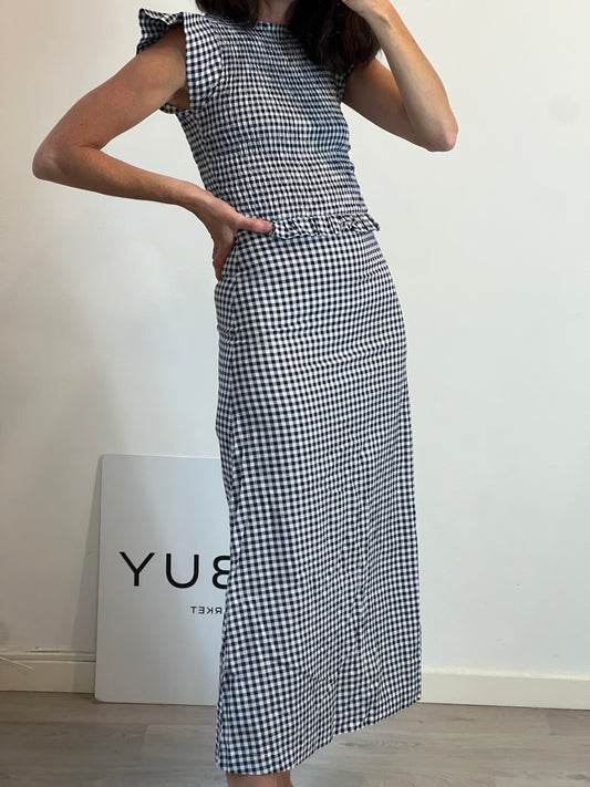 PIETRA. Long honeycomb check dress. TS