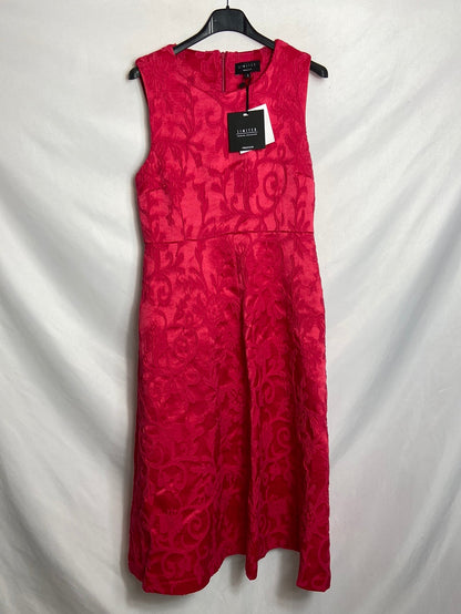 TRUCCO. Vestido midi rosa textura T. S