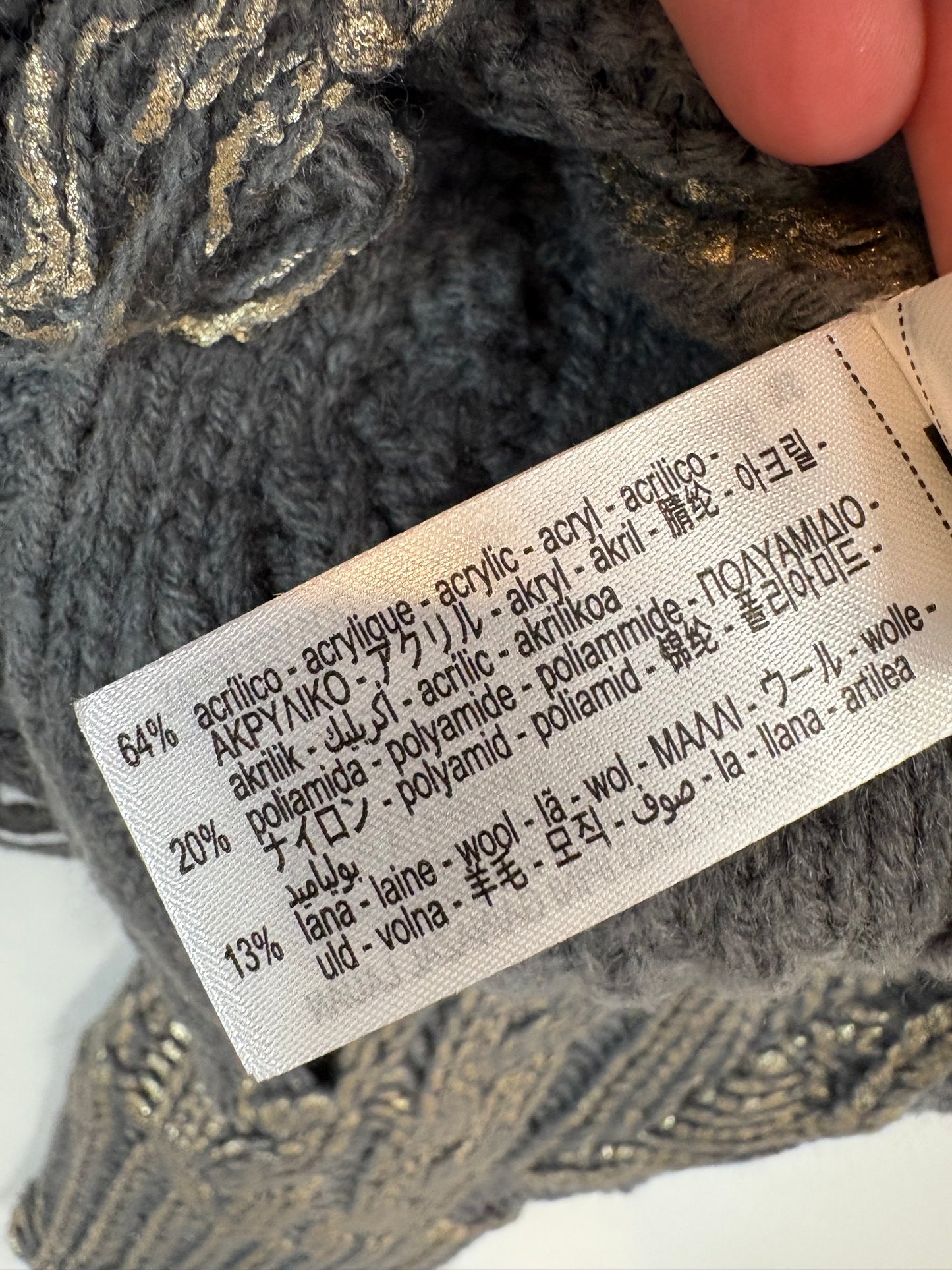 ZARA. Jersey gris ochos textura. T M