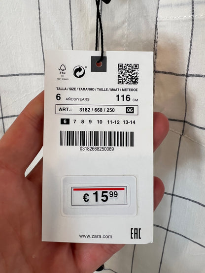 ZARA. Camisa rayas manga corta. T 6 años