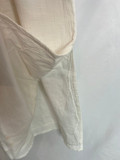 VILA. Vestido midi blanco botados  amarillos. T 38