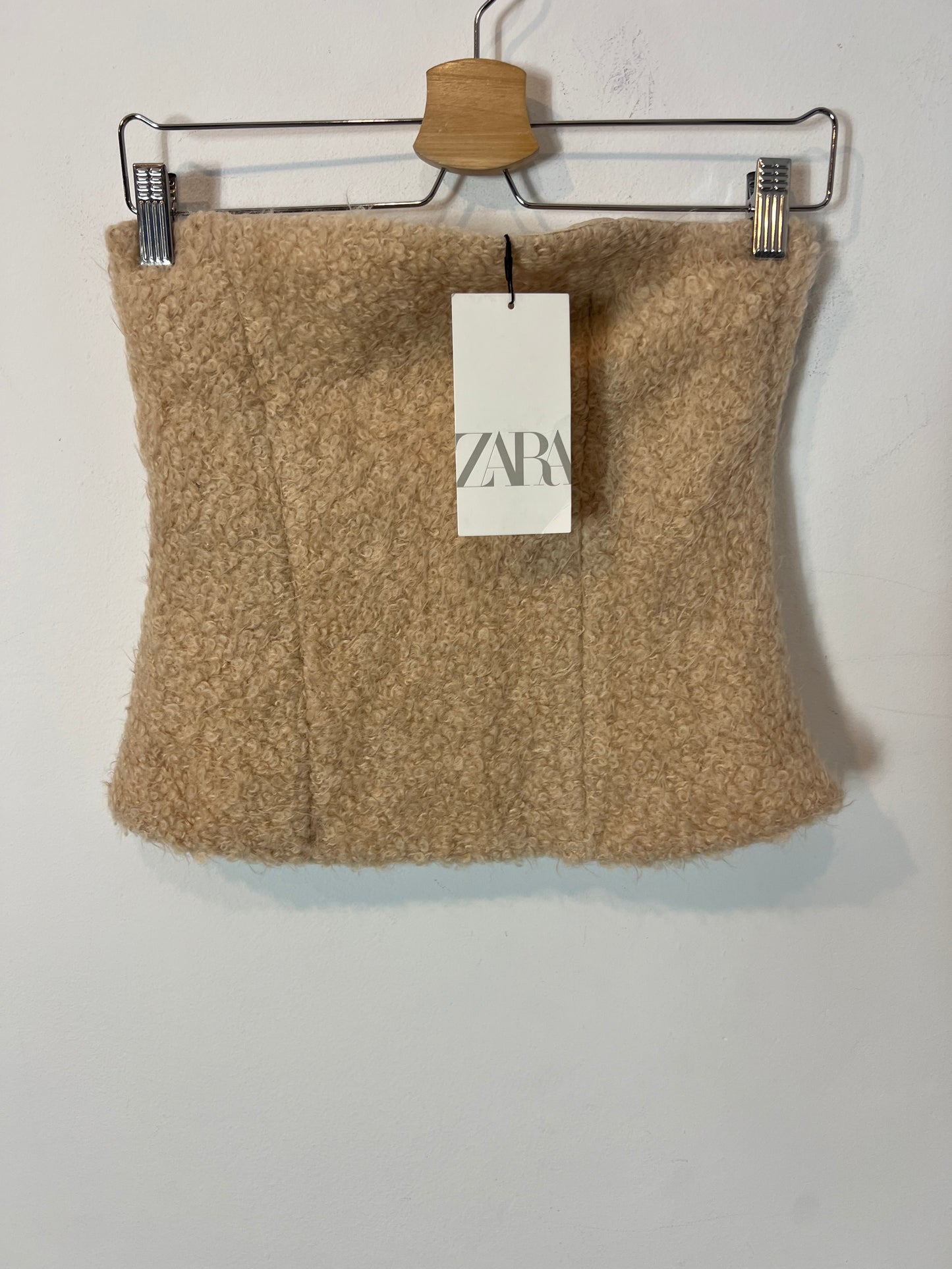 ZARA. Top palabra de honor textura. T S