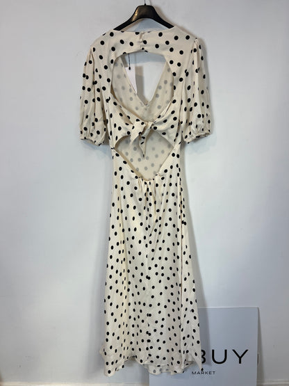 MANGO. Long polka dot print dress with back detail. TM