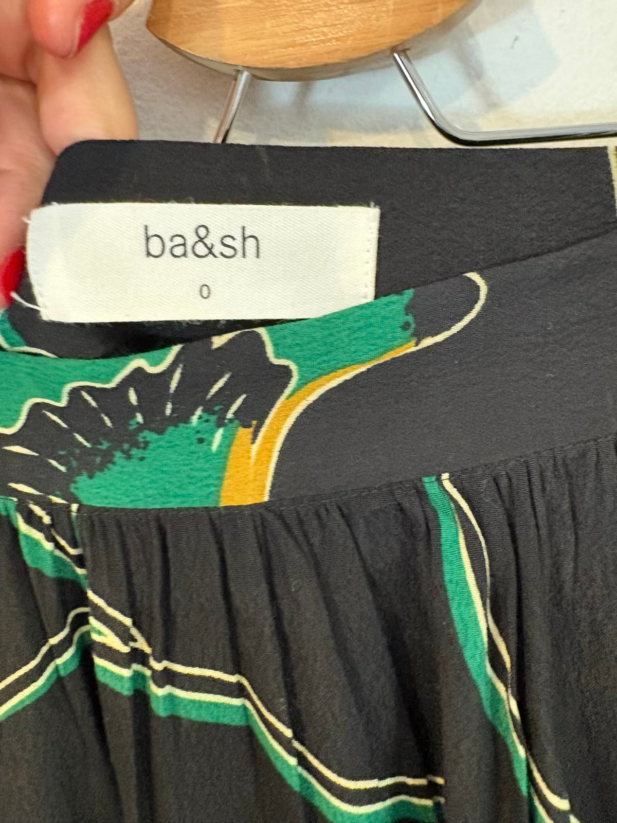 BA&Sh. Falda larga fluida estampada