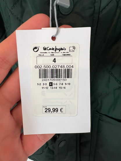 FREESTYLE. Abrigo verde acolchado. T 4 años