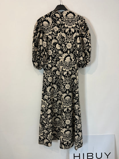 MARAVIC. Vestido negro flores T.xs