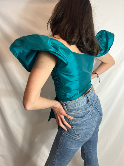 ANA BLARK. Top verde lazada T.m