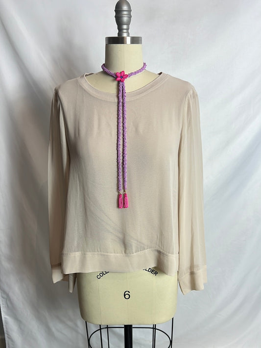 OTRAS. Collar estilo chocker cuentas moradas y rosas