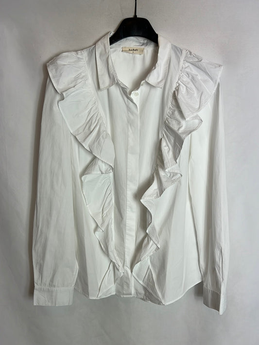 BA&amp;SH. White flounced shirt. Size 1(S)