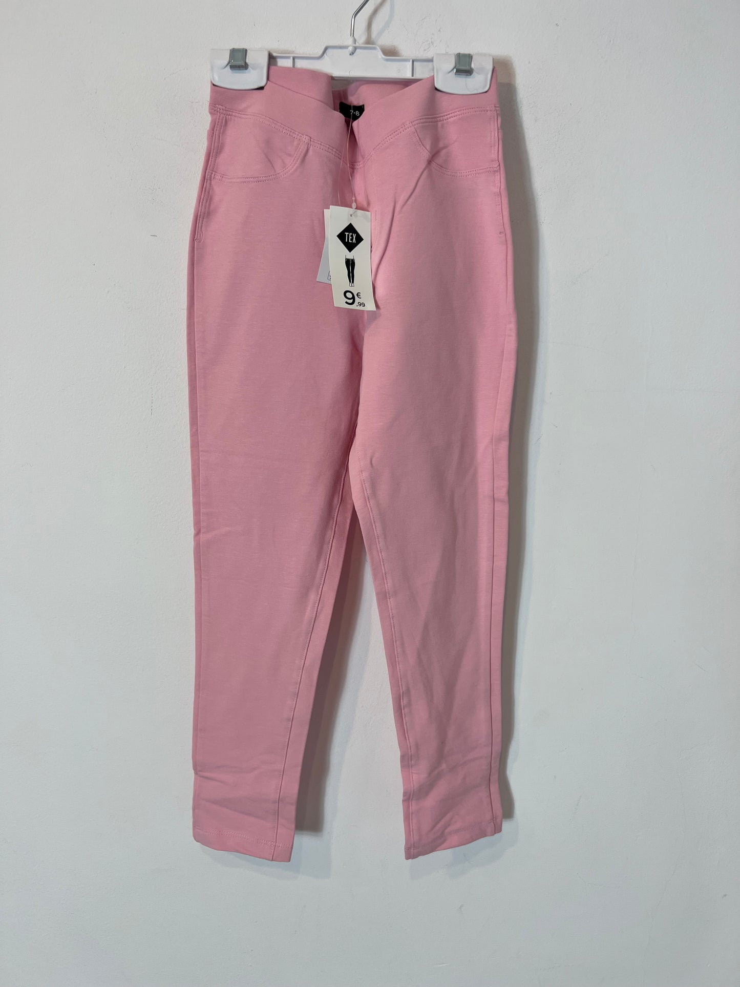 TEX. Jegging rosa claro elástico. T 7-8 años