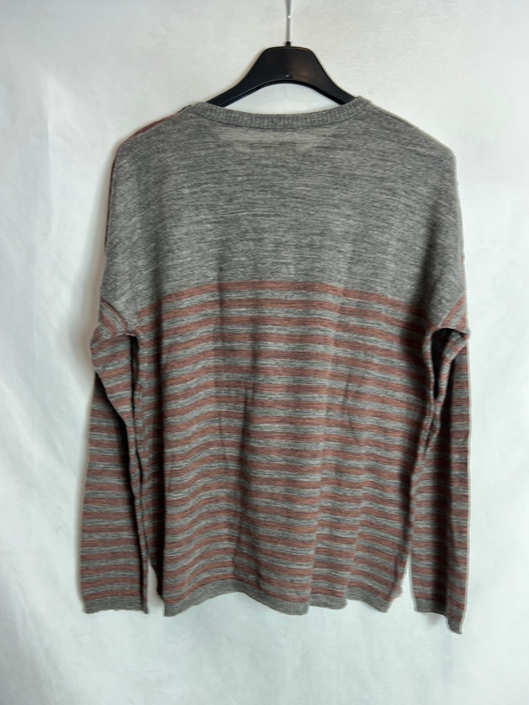 ESE O ESE. Jersey fino gris rayas. T M