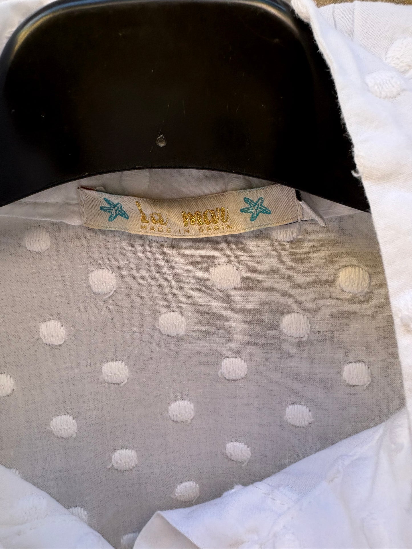 OTRAS. Blusa blanca bordados. T S