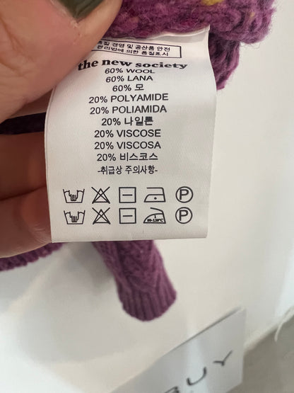 THE NEW SOCIETY. Jersey morado jaspeado. T XS