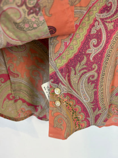ETRO. Camisa salmón  estampada . T 34