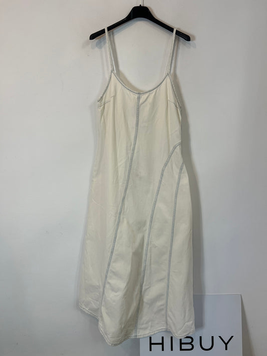 ZARA. Vestido midi denim costuras. T M