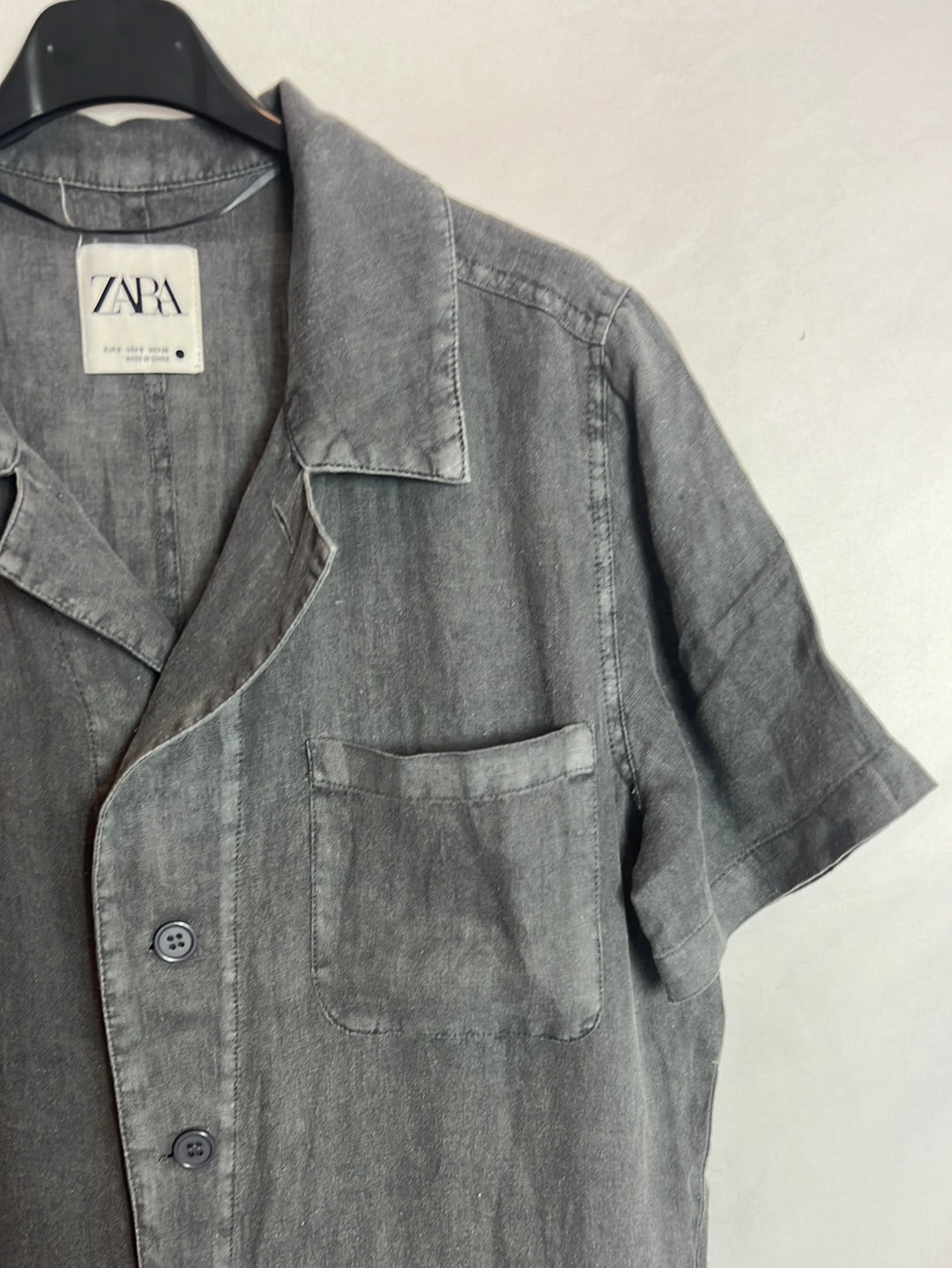 ZARA. Mono lino gris estilo oversized . T S