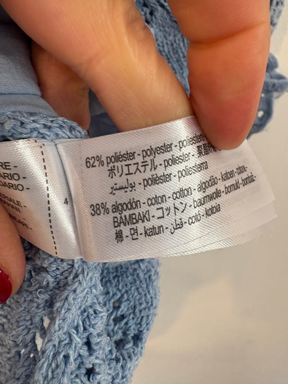 ZARA. Top azul claro texturas
