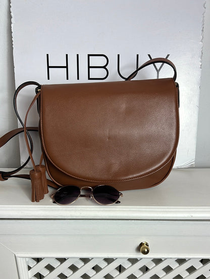 LA FIVE. Bolso marrón piel