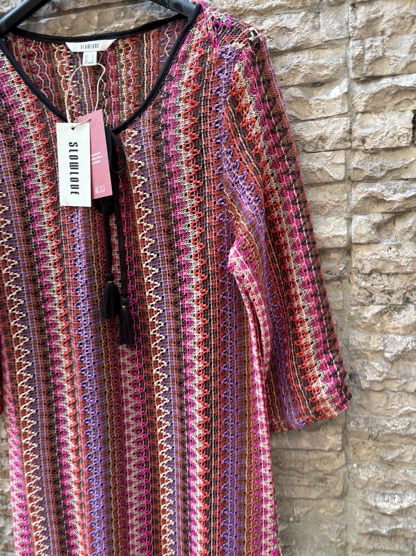 SLOWLOVE. Vestido colores troquelado T.34